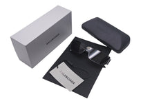 Load image into Gallery viewer, BALENCIAGA バレンシアガ SHIELD RECTANGLE サングラス BBロゴ アイウェア BB0080S ブラック サイズ99□1-140 美品 中古 4c068227