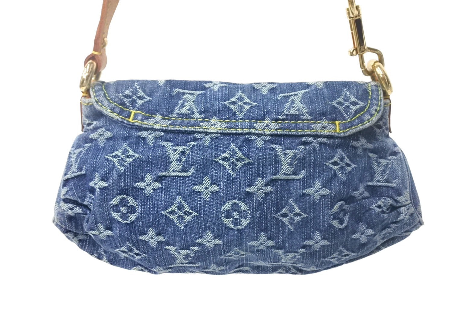 極美品 LOUIS VUITTON ルイヴィトン ミニプリーティ ワンショルダーバッグ ハンドバッグ M95050 モノグラムデニム レザー ブルー  中古 4c068252 – Casanova Vintage