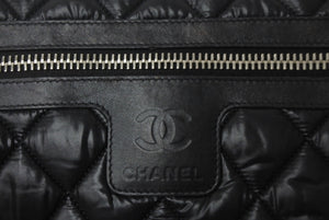 CHANEL シャネル コココクーン ショルダーバッグ A48616 14番台 ココマーク ナイロン ブラック シルバー金具 キルティング 美品 中古 4c068264