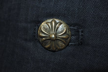 画像をギャラリービューアに読み込む, 極美品 CHROME HEARTS クロスボールボタン ヘリンボーン Pコート サイズL 400180371******001 中古 4c068279