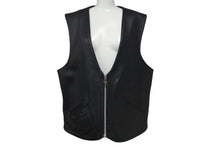 画像をギャラリービューアに読み込む, Chrome Hearts クロムハーツ BASIC ZIP FRONT レザーベスト シンチバック ダガー スクロールラベル 美品 中古 4c068280