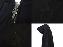 画像をギャラリービューアに読み込む, Chrome Hearts ジップアップナイロンジャケット クロスパッチ フード サイズXL 2225-304-5060 美品 中古 4c068281