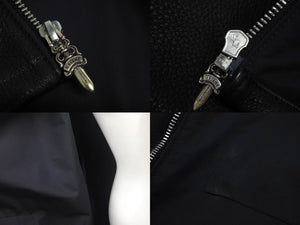 CHROME HEARTS クロムハーツ CHクロスパッチ ダガージップアップシャツ 402200167******337 半袖 サイズXL ナイロン カーフ 美品 中古 4c068282