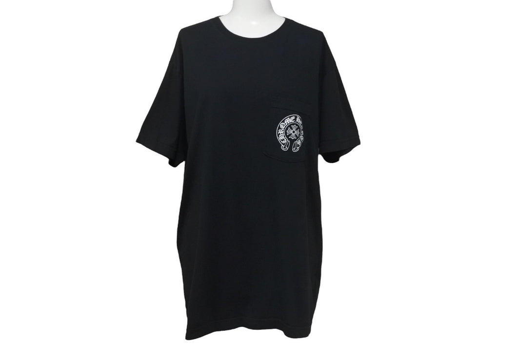 Chrome Hearts 半袖Tシャツ LOS ANGELES ホースシュー サイズL ブラック コットン 良品 中古 4c068284