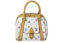 Load image into Gallery viewer, 極美品 LOUIS VUITTON ルイヴィトン プリシラ ハンドバッグ モノグラム M40096 ホワイト ブロン マルチカラー 中古 4c068310