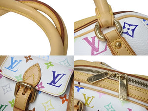 極美品 LOUIS VUITTON ルイヴィトン プリシラ ハンドバッグ モノグラム M40096 ホワイト ブロン マルチカラー 中古 4c068310