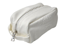 画像をギャラリービューアに読み込む, PRADA プラダ ポーチ ミニハンドバッグ トライアングルロゴ イタリア製 キャンバス ホワイト シルバー金具 美品 中古 4c068318