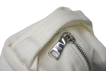 画像をギャラリービューアに読み込む, PRADA プラダ ポーチ ミニハンドバッグ トライアングルロゴ イタリア製 キャンバス ホワイト シルバー金具 美品 中古 4c068318