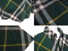 Load image into Gallery viewer, BURBERRY バーバリー チェックコットンシャツ サイズM グリーン エンブロイダリーロゴ 8082903 美品 中古 4c068356