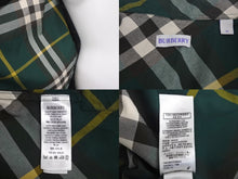 Load image into Gallery viewer, BURBERRY バーバリー チェックコットンシャツ サイズM グリーン エンブロイダリーロゴ 8082903 美品 中古 4c068356