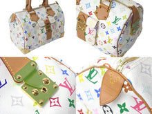 Load image into Gallery viewer, 極美品 LOUIS VUITTON ルイヴィトン モノグラムマルチカラー スピーディ30 ハンドバッグ M92643 村上隆 ホワイト ゴールド金具 美品 中古 4c068412