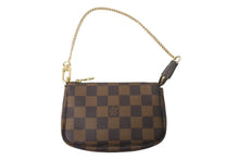 画像をギャラリービューアに読み込む, 極美品 LOUIS VUITTON ルイヴィトン ダミエ ミニ ポシェット アクセソワール ポーチ N58009 ブラウン ゴールド金具 中古 4c068481