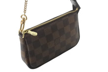 画像をギャラリービューアに読み込む, 極美品 LOUIS VUITTON ルイヴィトン ダミエ ミニ ポシェット アクセソワール ポーチ N58009 ブラウン ゴールド金具 中古 4c068481