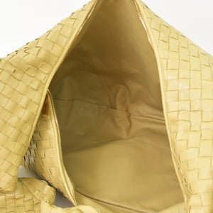 極美品 BOTTEGA VENETA ボッテガヴェネタ ホーボー ショルダーバッグ Jumbo Jodie ジャンボ ジョディ イントレチャート ナパ バッグ ブラウン イエロー 中古 4a006852
