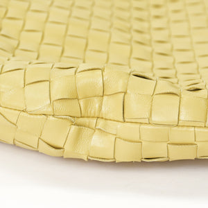 極美品 BOTTEGA VENETA ボッテガヴェネタ ホーボー ショルダーバッグ Jumbo Jodie ジャンボ ジョディ イントレチャート ナパ バッグ ブラウン イエロー 中古 4a006852
