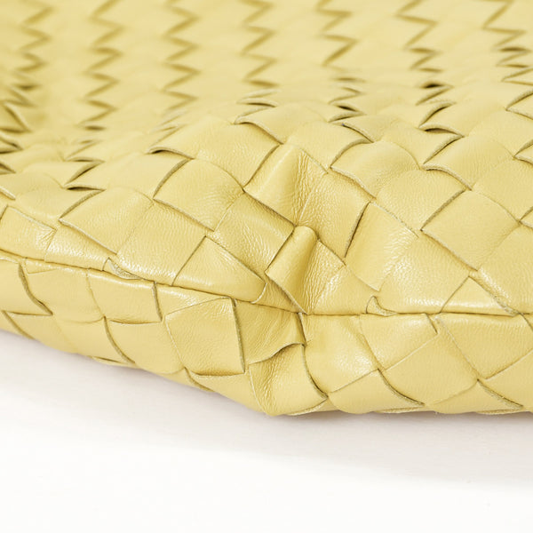 極美品 BOTTEGA VENETA ボッテガヴェネタ ホーボー ショルダーバッグ Jumbo Jodie ジャンボ ジョディ イントレチャート ナパ バッグ ブラウン イエロー 中古 4a006852