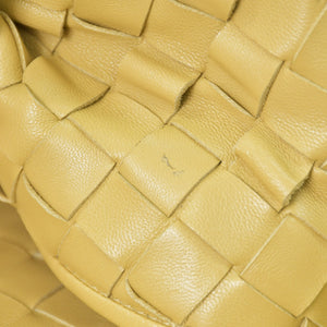 極美品 BOTTEGA VENETA ボッテガヴェネタ ホーボー ショルダーバッグ Jumbo Jodie ジャンボ ジョディ イントレチャート ナパ バッグ ブラウン イエロー 中古 4a006852