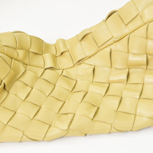 極美品 BOTTEGA VENETA ボッテガヴェネタ ホーボー ショルダーバッグ Jumbo Jodie ジャンボ ジョディ イントレチャート ナパ バッグ ブラウン イエロー 中古 4a006852