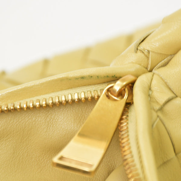 極美品 BOTTEGA VENETA ボッテガヴェネタ ホーボー ショルダーバッグ Jumbo Jodie ジャンボ ジョディ イントレチャート ナパ バッグ ブラウン イエロー 中古 4a006852