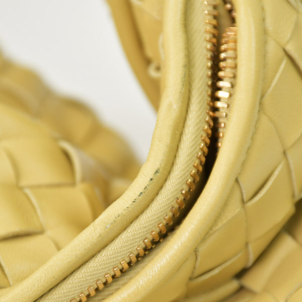 極美品 BOTTEGA VENETA ボッテガヴェネタ ホーボー ショルダーバッグ Jumbo Jodie ジャンボ ジョディ イントレチャート ナパ バッグ ブラウン イエロー 中古 4a006852