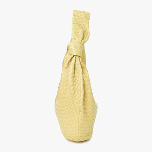 極美品 BOTTEGA VENETA ボッテガヴェネタ ホーボー ショルダーバッグ Jumbo Jodie ジャンボ ジョディ イントレチャート ナパ バッグ ブラウン イエロー 中古 4a006852