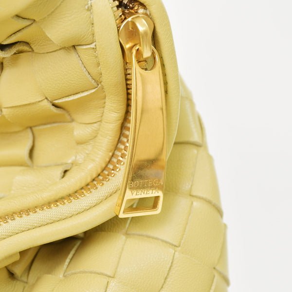 極美品 BOTTEGA VENETA ボッテガヴェネタ ホーボー ショルダーバッグ Jumbo Jodie ジャンボ ジョディ イントレチャート ナパ バッグ ブラウン イエロー 中古 4a006852