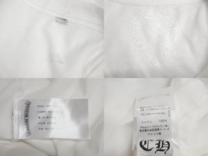 極美品 CHROME HEARTS クロムハーツ 半袖 Tシャツ ダガー&ロゴ バックプリント クルーネック XS ホワイト 2212-304-0779 中古 4c068557