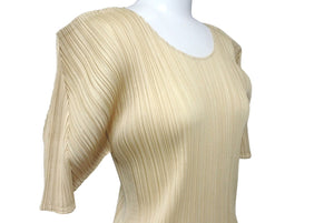 PLEATS PLEASE ISSEY MIYAKE プリーツプリーズ イッセイミヤケ Tシャツ 4 PP05-JK004 ベージュ サイズ4 美品 中古 4c068558