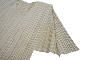 PLEATS PLEASE ISSEY MIYAKE プリーツプリーズ イッセイミヤケ Tシャツ 4 PP05-JK004 ベージュ サイズ4 美品 中古 4c068558