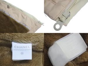 CHANEL シャネル シャネルスポーツ ボアジャケット スキーウェア スポーツライン ベージュ グレー ピンク 美品 中古 4c068575