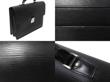 Load image into Gallery viewer, LOUIS VUITTON ルイヴィトン ロブスト2 ビジネスバッグ M54542 エピレザー ブラック ブリーフケース シルバー金具 良品 中古 4c068592