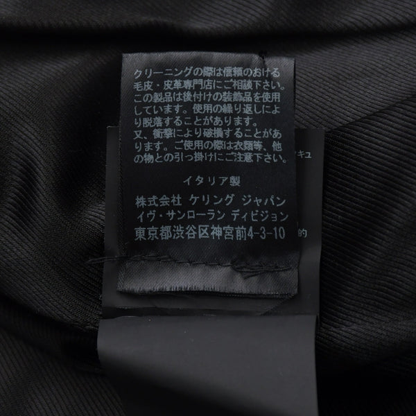 極美品 SAINT LAURENT PARIS サンローランパリ 18AW 530735 マルチピンバッジアンドスタッズ モーターサイクルレザージャケット サイズ34 中古 4a006861