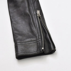 極美品 SAINT LAURENT PARIS サンローランパリ 18AW 530735 マルチピンバッジアンドスタッズ モーターサイクルレザージャケット サイズ34 中古 4a006861