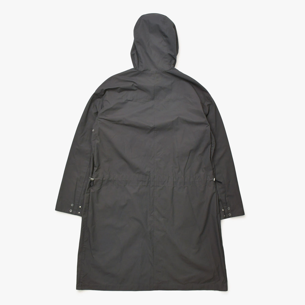 極美品 HERMES エルメス デュアルジップコート 42-5525 ロングコート 46サイズ ヘザーグレー ダブルジップ アウター シルバー金具 中古 4a006862