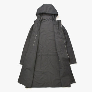 極美品 HERMES エルメス デュアルジップコート 42-5525 ロングコート 46サイズ ヘザーグレー ダブルジップ アウター シルバー金具 中古 4a006862