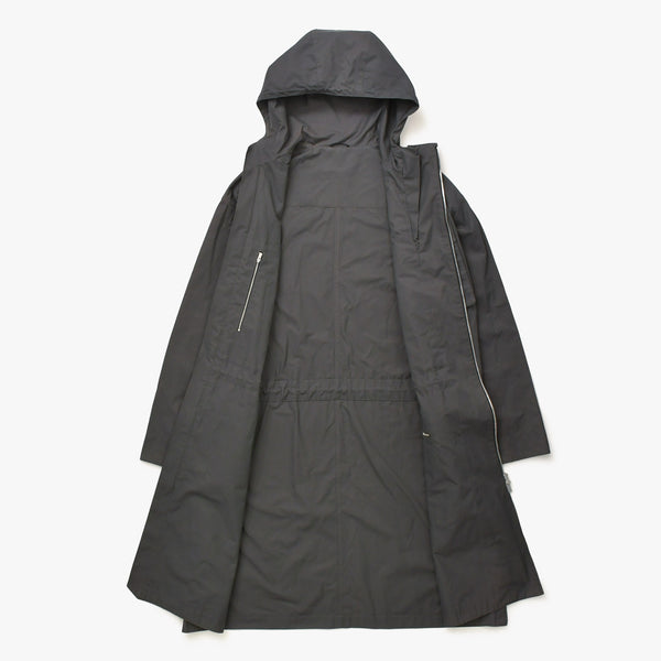 極美品 HERMES エルメス デュアルジップコート 42-5525 ロングコート 46サイズ ヘザーグレー ダブルジップ アウター シルバー金具 中古 4a006862