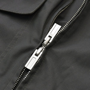 極美品 HERMES エルメス デュアルジップコート 42-5525 ロングコート 46サイズ ヘザーグレー ダブルジップ アウター シルバー金具 中古 4a006862