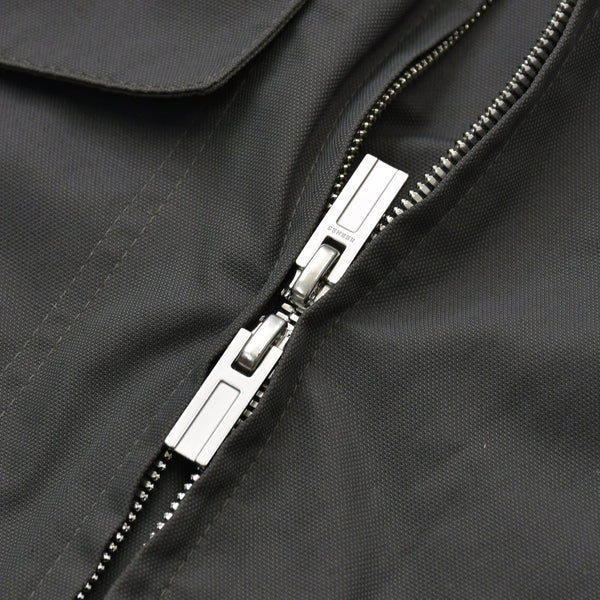 極美品 HERMES エルメス デュアルジップコート 42-5525 ロングコート 46サイズ ヘザーグレー ダブルジップ アウター シルバー金具 中古 4a006862