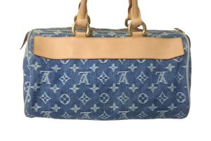 LOUIS VUITTON ルイヴィトン ハンドバッグ ネオスピーディ M95019 モノグラムデニム ゴールド金具 ブルー 美品 中古 4c068626