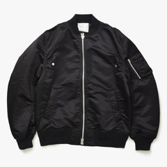 極美品 SACAI サカイ ナイロンツイル ブルゾン MA-1 ボンバージャケット SCM-051 サイズ4 ブラック アウター 中古 4a006864