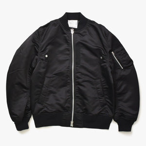 極美品 SACAI サカイ ナイロンツイル ブルゾン MA-1 ボンバージャケット SCM-051 サイズ4 ブラック アウター 中古 4a006864