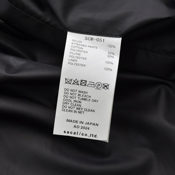 極美品 SACAI サカイ ナイロンツイル ブルゾン MA-1 ボンバージャケット SCM-051 サイズ4 ブラック アウター 中古 4a006864