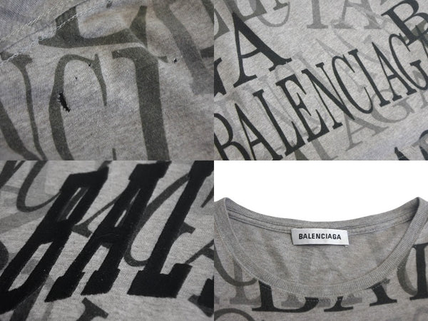 BALENCIAGA Balenciaga T-shirt TS50 571205 TEVA4 1300 Size S 2018 All pattern Gray Good used 4c068660