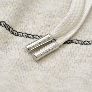 PRADA プラダ 23AW パーカー フーディー フロントロゴプリント ライトグレー ブラック サイズL UJL24B 美品 中古 4a006868