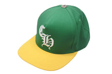 画像をギャラリービューアに読み込む, CHROME HEARTS クロムハーツ ベースボール トラッカー キャップ CH刺繍 グリーン イエロー コットン ポリエステル シルバー925 OS 美品 中古 4c068705