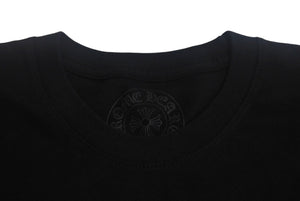 新品未使用 CHROME HEARTS クロムハーツ アーチロゴ 半袖Ｔシャツ サイズXS スクロールラベルロゴ プリント ブラック コットン 中古 4c068710