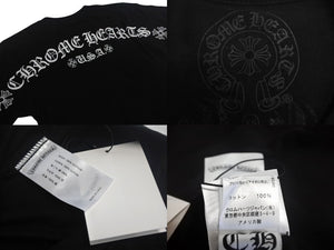 新品未使用 CHROME HEARTS クロムハーツ アーチロゴ 半袖Ｔシャツ サイズXS スクロールラベルロゴ プリント ブラック コットン 中古 4c068710