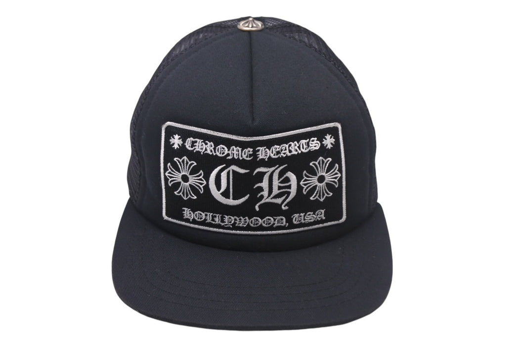 極美品 CHROME HEARTS クロムハーツ 新型 クロスボール メッシュ トラッカーキャップ 帽子 ブラック 2238-304-3327 中古 4c068719