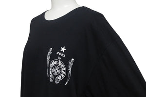 CHROME HEARTS クロムハーツ フォティ 半袖Ｔシャツ 新型 FOTI ブラック コットン プリント ロゴ サイズL 美品 中古 4c068720