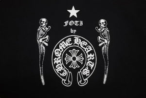 CHROME HEARTS クロムハーツ フォティ 半袖Ｔシャツ 新型 FOTI ブラック コットン プリント ロゴ サイズL 美品 中古 4c068720